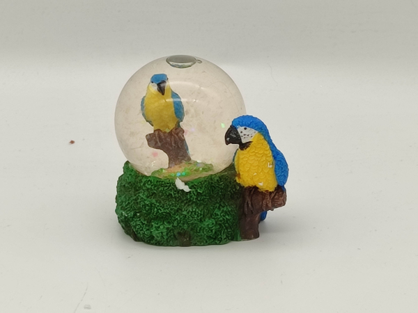 Glitterkugel Papagei blau